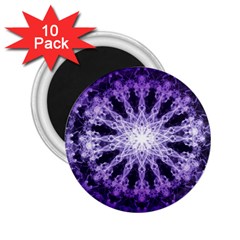 Fractal Mandala Background Purple 2 25  Magnets (10 Pack)  by Simbadda