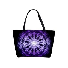 Fractal Mandala Background Purple Classic Shoulder Handbag by Simbadda