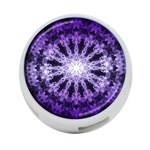 Fractal Mandala Background Purple 4-Port USB Hub (Two Sides) Front