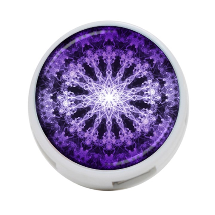 Fractal Mandala Background Purple 4-Port USB Hub (Two Sides)