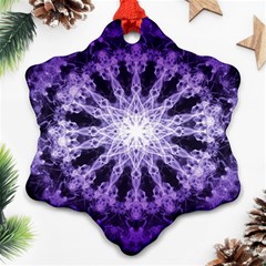 Fractal Mandala Background Purple Snowflake Ornament (two Sides) by Simbadda