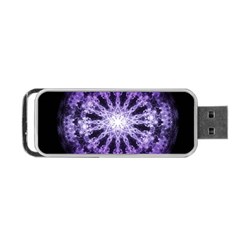 Fractal Mandala Background Purple Portable Usb Flash (one Side) by Simbadda