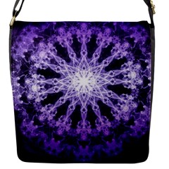 Fractal Mandala Background Purple Flap Closure Messenger Bag (s) by Simbadda