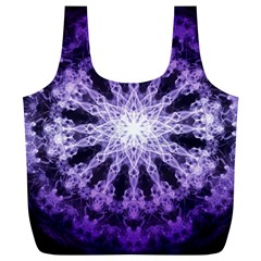 Fractal Mandala Background Purple Full Print Recycle Bag (xl) by Simbadda