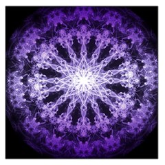 Fractal Mandala Background Purple Large Satin Scarf (square) by Simbadda