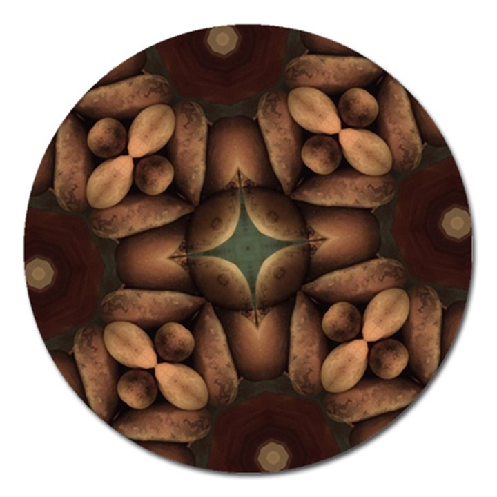 Pattern Moroccan Print Geometric Magnet 5  (Round)