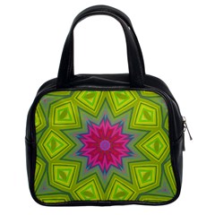 Green Pink Abstract Art Abstract Background Classic Handbag (two Sides) by Simbadda