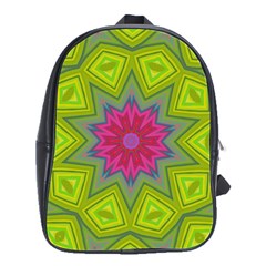 Green Pink Abstract Art Abstract Background School Bag (large) by Simbadda