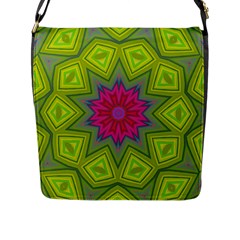 Green Pink Abstract Art Abstract Background Flap Closure Messenger Bag (l) by Simbadda