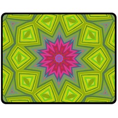 Green Pink Abstract Art Abstract Background Double Sided Fleece Blanket (medium)  by Simbadda