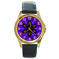 Abstract Art Abstract Background Round Gold Metal Watch