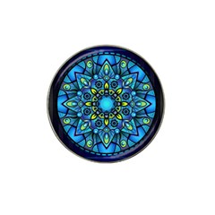 Mandala Blue Abstract Circle Hat Clip Ball Marker by Simbadda