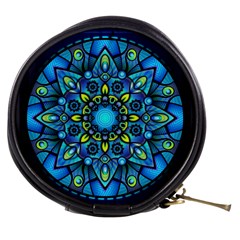 Mandala Blue Abstract Circle Mini Makeup Bag by Simbadda