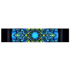 Mandala Blue Abstract Circle Small Flano Scarf by Simbadda