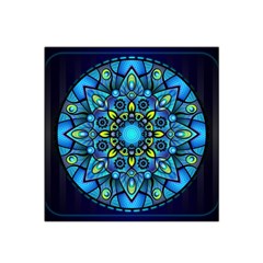 Mandala Blue Abstract Circle Satin Bandana Scarf by Simbadda