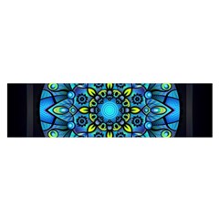 Mandala Blue Abstract Circle Satin Scarf (oblong) by Simbadda