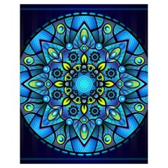 Mandala Blue Abstract Circle Drawstring Bag (small) by Simbadda