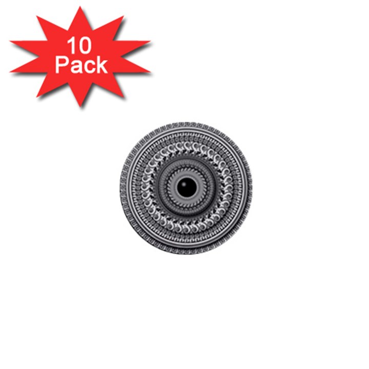 Graphic Design Round Geometric 1  Mini Buttons (10 pack) 