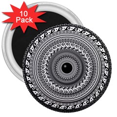 Graphic Design Round Geometric 3  Magnets (10 Pack)  by Simbadda