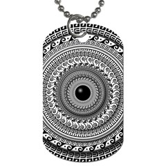 Graphic Design Round Geometric Dog Tag (two Sides) by Simbadda