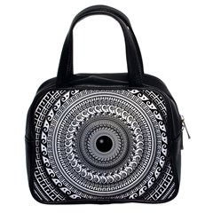 Graphic Design Round Geometric Classic Handbag (two Sides) by Simbadda