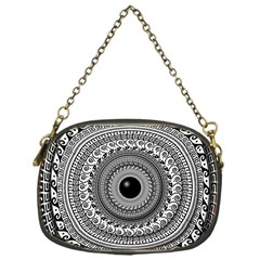 Graphic Design Round Geometric Chain Purse (one Side) by Simbadda