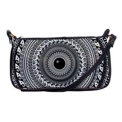 Graphic Design Round Geometric Shoulder Clutch Bag by Simbadda