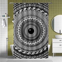 Graphic Design Round Geometric Shower Curtain 48  X 72  (small)  by Simbadda