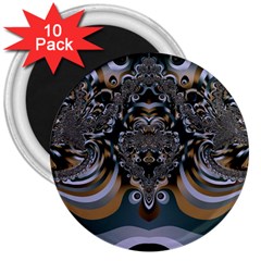 Fractal Art Artwork Design 3  Magnets (10 Pack)  by Simbadda