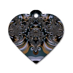 Fractal Art Artwork Design Dog Tag Heart (one Side) by Simbadda