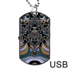 Fractal Art Artwork Design Dog Tag Usb Flash (one Side) by Simbadda