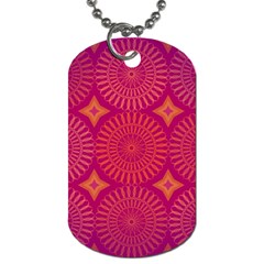 Flower Wheel Chakra Mandala Modern Dog Tag (two Sides) by Simbadda