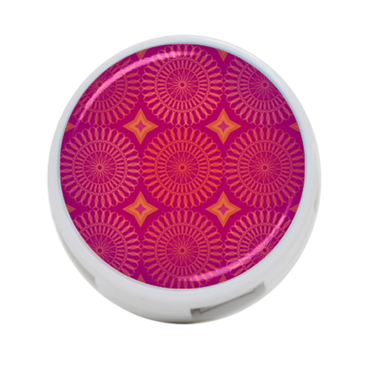 Flower Wheel Chakra Mandala Modern 4-Port USB Hub (One Side)