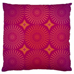 Flower Wheel Chakra Mandala Modern Large Cushion Case (two Sides) by Simbadda