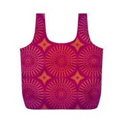 Flower Wheel Chakra Mandala Modern Full Print Recycle Bag (m) by Simbadda