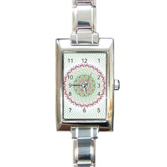 Flower Abstract Floral Rectangle Italian Charm Watch by Simbadda