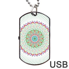 Flower Abstract Floral Dog Tag Usb Flash (one Side) by Simbadda