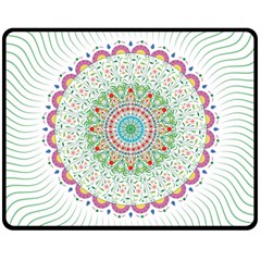 Flower Abstract Floral Double Sided Fleece Blanket (medium)  by Simbadda