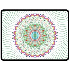 Flower Abstract Floral Double Sided Fleece Blanket (large)  by Simbadda