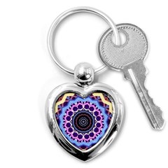 Mandala Art Design Pattern Key Chains (heart)  by Simbadda