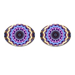 Mandala Art Design Pattern Cufflinks (oval) by Simbadda