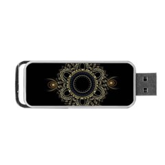 Fractal Mandala Intricate Portable Usb Flash (one Side) by Simbadda