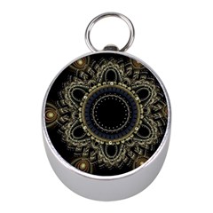 Fractal Mandala Intricate Mini Silver Compasses by Simbadda