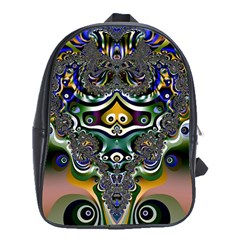 Fractal Art Artwork Design Pattern School Bag (xl) by Simbadda