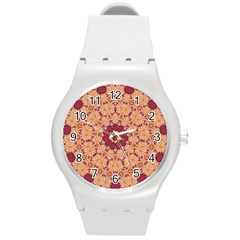 Abstract Art Abstract Background Pattern Round Plastic Sport Watch (m) by Simbadda