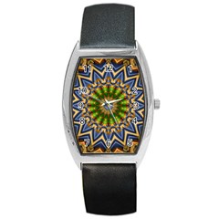 Abstract Antique Art Background Pattern Barrel Style Metal Watch by Simbadda