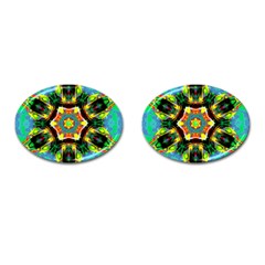 Chakra Art Heart Healing Blue Cufflinks (oval) by Simbadda