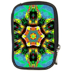 Chakra Art Heart Healing Blue Compact Camera Leather Case by Simbadda