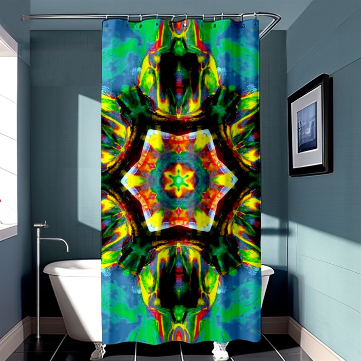 Chakra Art Heart Healing Blue Shower Curtain 36  x 72  (Stall) 