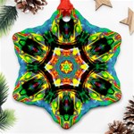 Chakra Art Heart Healing Blue Snowflake Ornament (Two Sides) Front